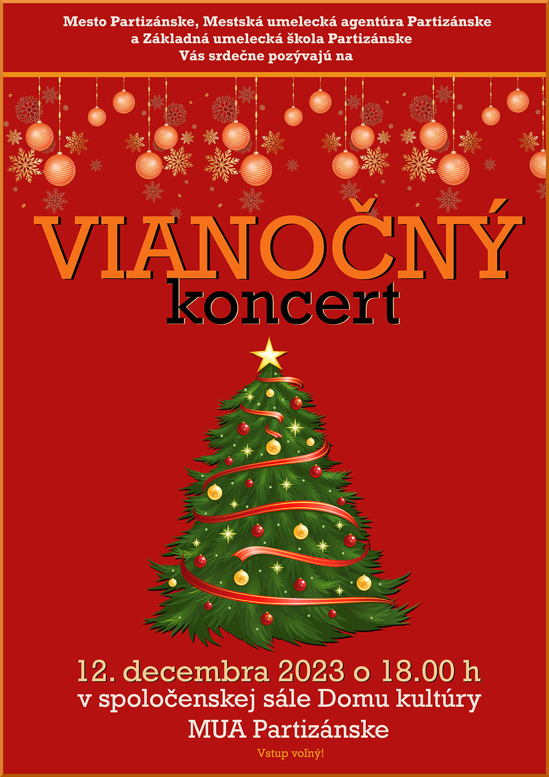 Vianočný koncert ZUŠ Partizánske @ Spoločenská sála Domu kultúry