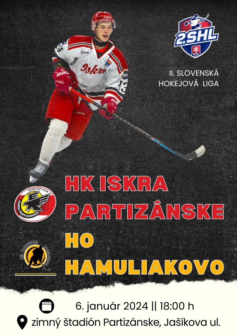 Hokej: Iskra Partizánske - Hamuliakovo @ zimný štadión