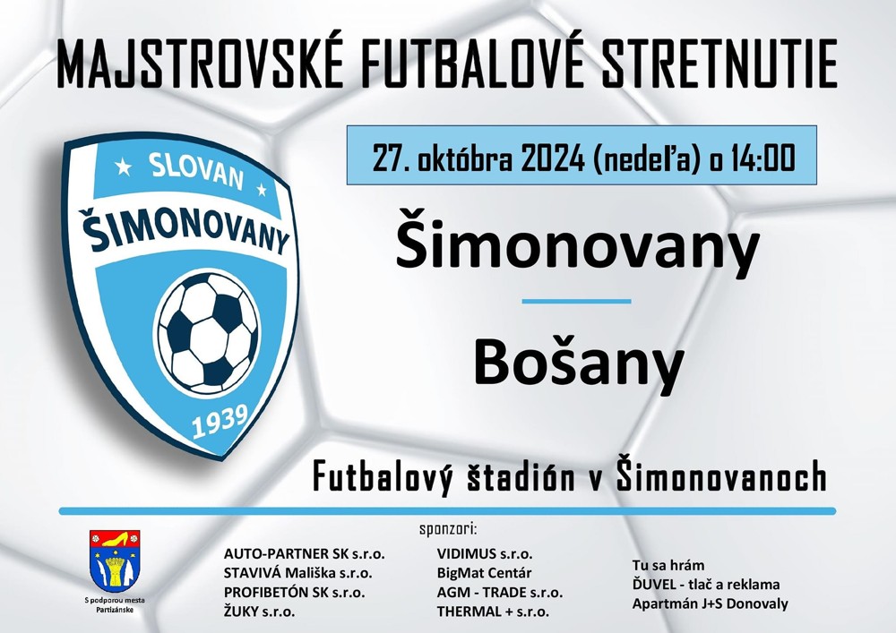 Futbal: Šimonovany - Bošany @ futbalový štadión