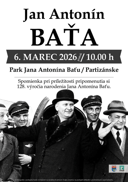Ján Antonín Baťa - 128. výročie narodenia @ Park J.A.Baťu
