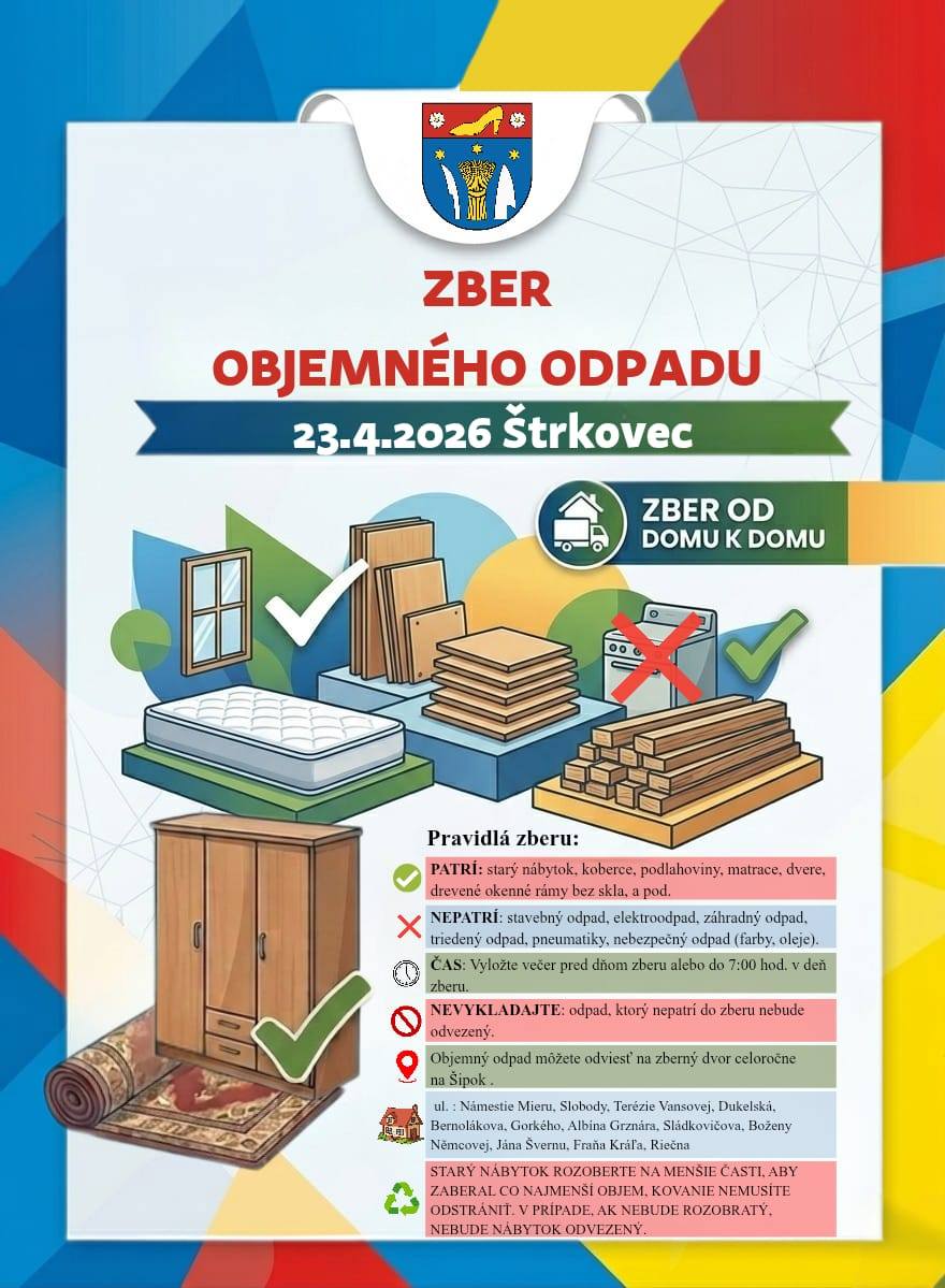 Zber objemného odpadu - Štrkovec @ ms. časť Štrkovec