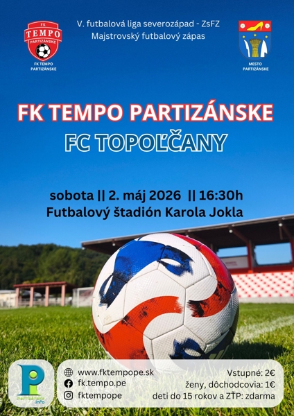 Futbal: Partizánske - Topoľčany @ Futbalový štadión Karola Jokla