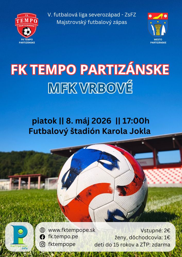Futbal: Partizánske - Vrbové @ Futbalový štadión Karola Jokla