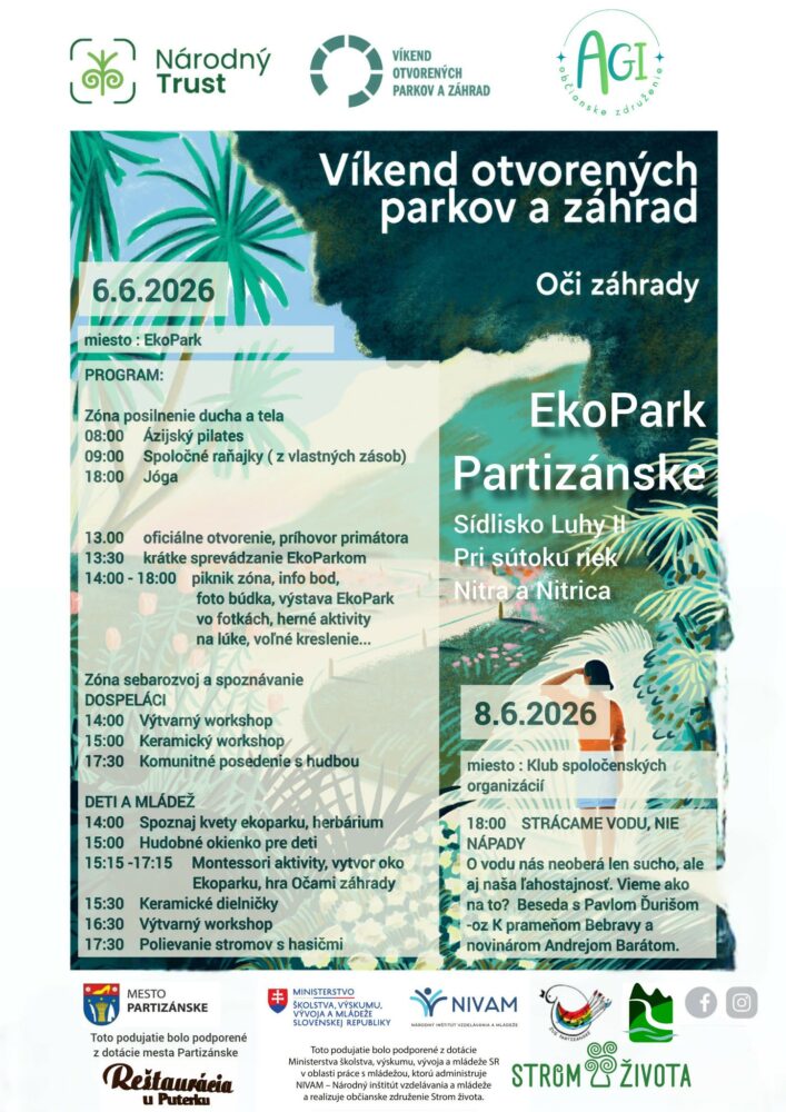 Víkend otvorených parkov a záhrad - Ekopark Partizánske @ Klub spoločenských organizácií